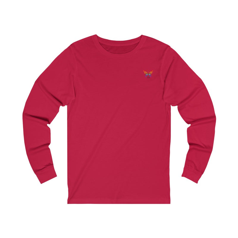 Unisex Jersey Long-Sleeve T-Shirt - Heather Cardinal, Size L, 52% Cotton 48% Polyester Blend