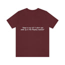 Unisex Jersey Short Sleeve Tee U2 in the Playboy Mansion