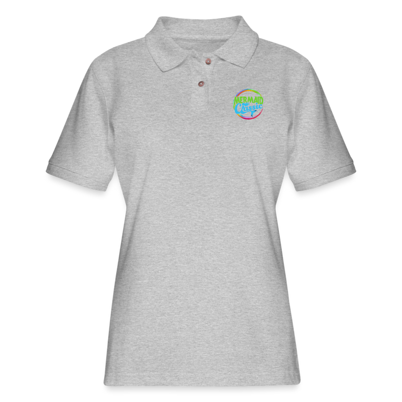ST4L Sports - Women's Pique Polo Shirt - Mermaid Classic - heather gray
