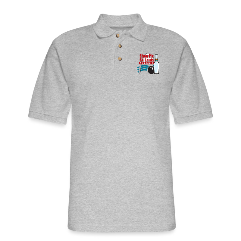 ST4L Sports - Men's Pique Polo Shirt -  Show Me St Louis Classic - heather gray