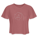 ST4L Sports Women's Cropped T-Shirt White Barn Owl - mauve