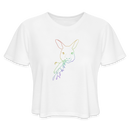 ST4L Sports Women's Cropped T-Shirt Color  cute Wallaby WCC - white