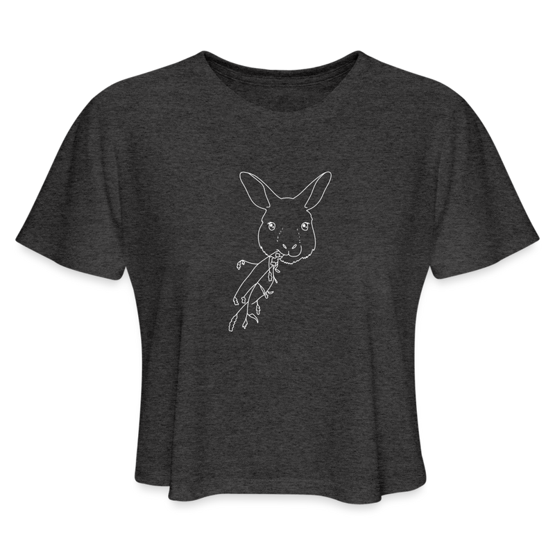 ST4L Sports Women's Cropped T-Shirt White Wallaby - deep heather