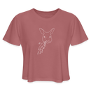 ST4L Sports Women's Cropped T-Shirt White Wallaby - mauve