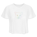 ST4L Sports Women's Cropped T-Shirt Color Lemur Tongue WCC - white