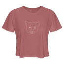 ST4L Sports Women's Cropped T-Shirt White Lemur Tongue WCC - mauve