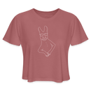 ST4L Sports Women's Cropped T-Shirt White Cute Wallaby WCC - mauve