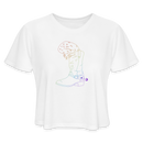 ST4L Sports Women's Cropped T-Shirt Color Snake in Boot WCC - white