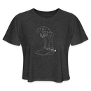 ST4L Sports Women's Cropped T-Shirt White Snake in Boot WCC - deep heather